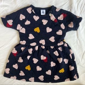 Petit Bateau quilted dress with hearts